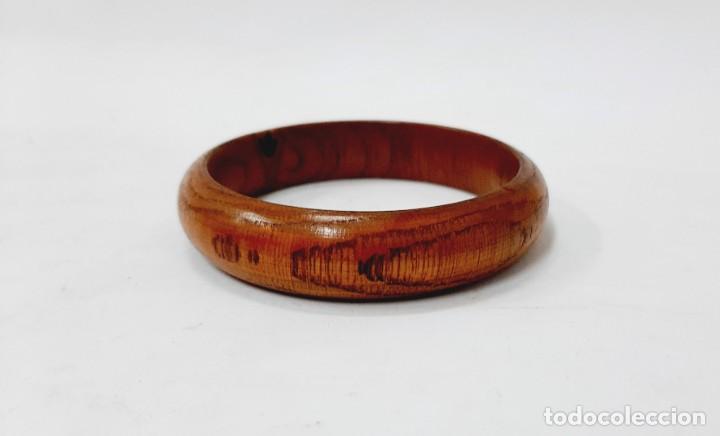 Joyeria: Brazalete simple pulsera de madera marr&oacute;n - Foto 3