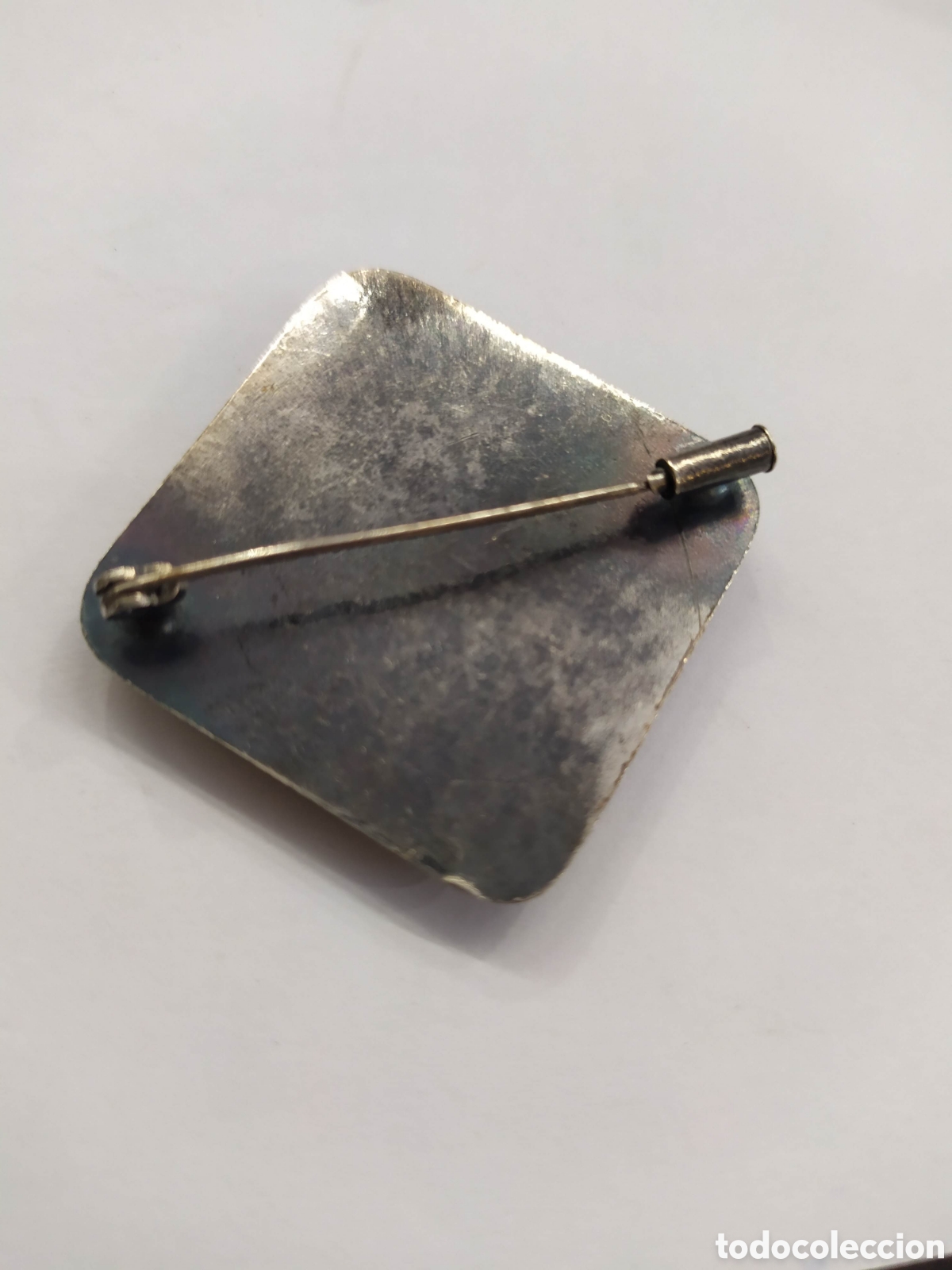 Joyeria: Broche vintage ba&ntilde;ado en plata, con esmalte. - Foto 2