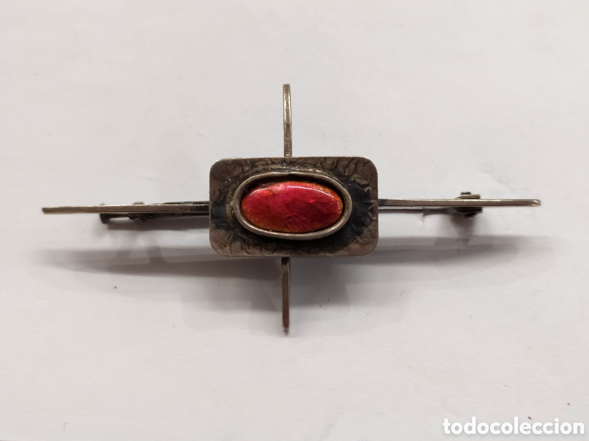 Joyeria: Broche Vintage plata y esmalte. - Foto 1