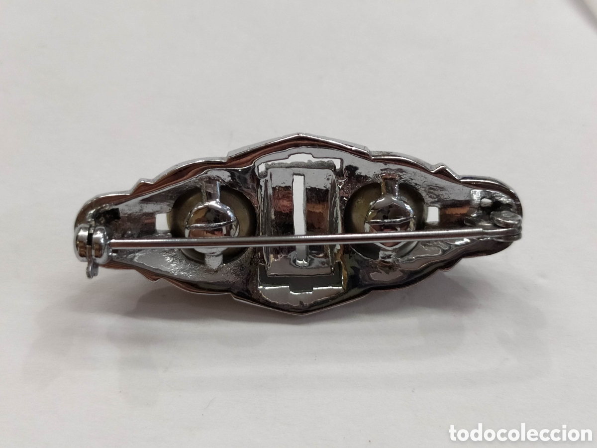 Joyeria: Broche de plata, estilo Art Deco. Simil perlas - Foto 3