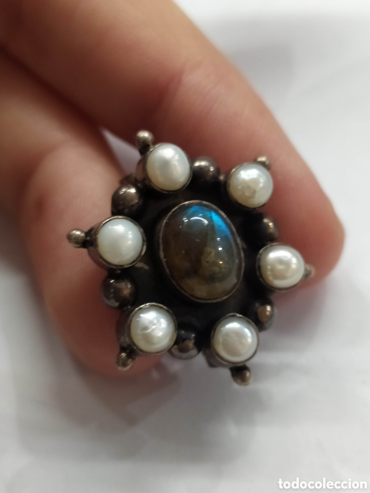 Joyeria: Broche de Labradorita, plata y perlas. - Foto 3