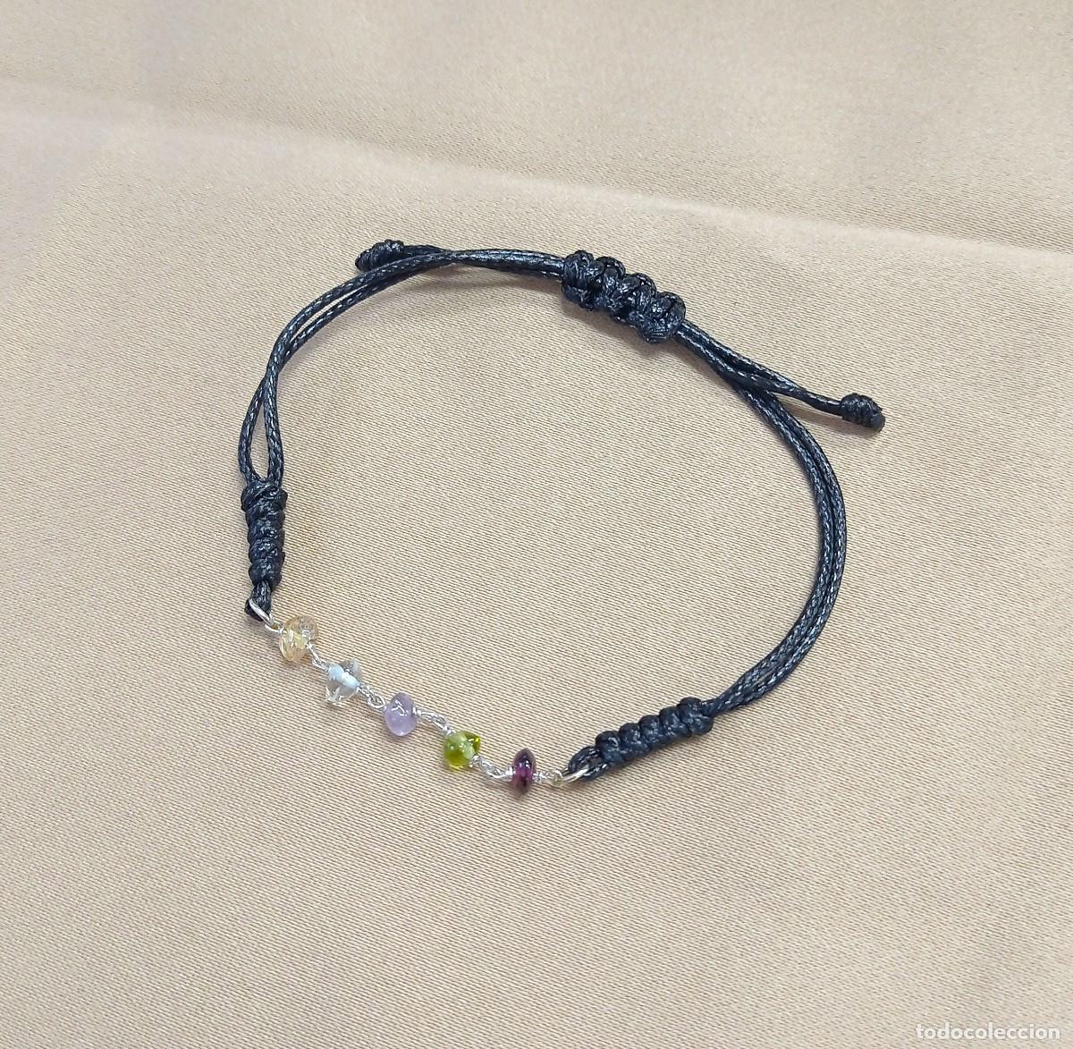Joyeria: Pulsera Macram&eacute; en Plata de Ley 925 con Turmalinas de Colores - Foto 1