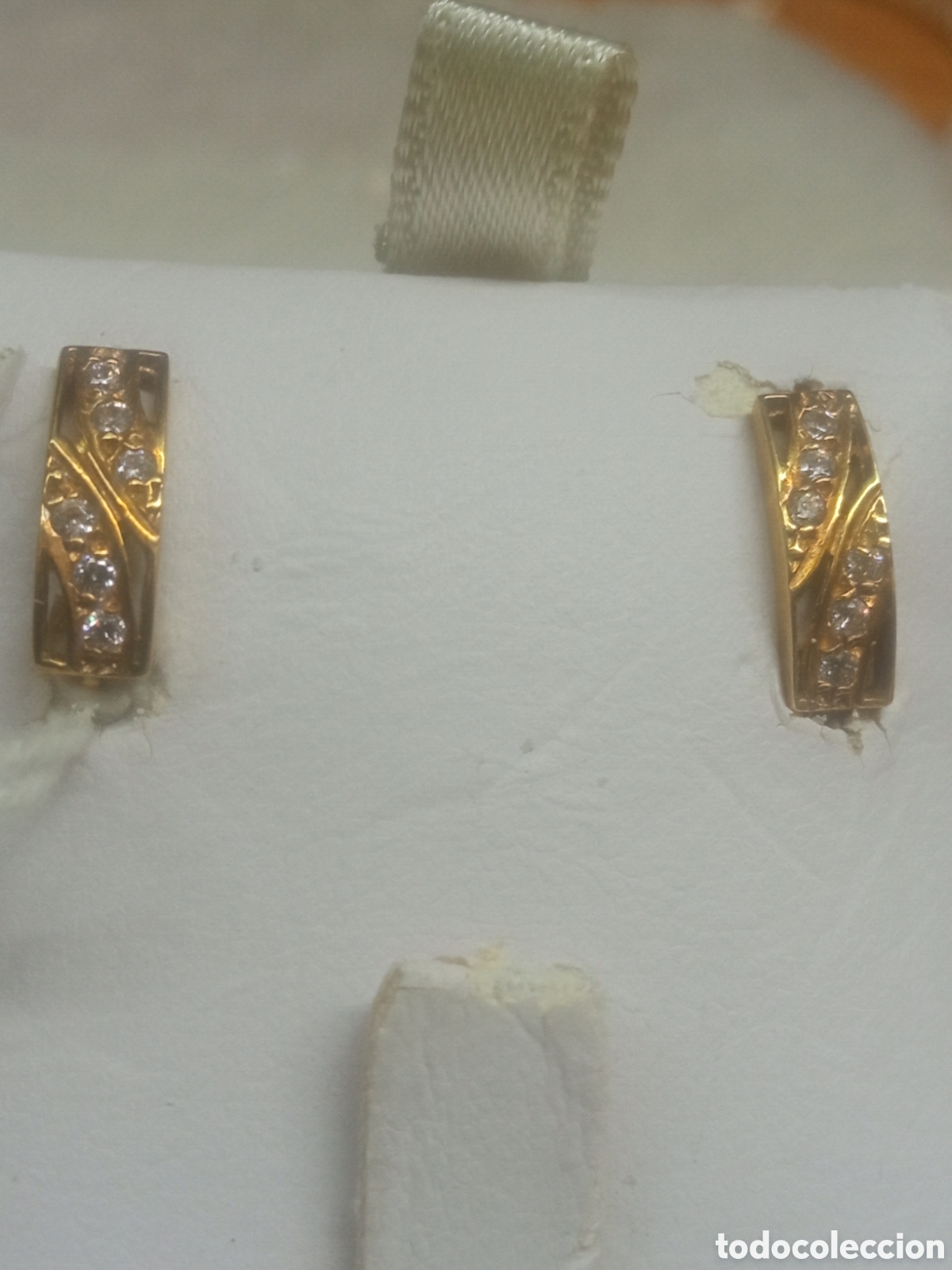 Joyeria: Pendiente de oro y circonita V - Foto 1