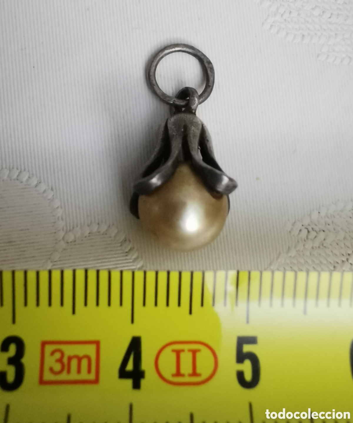 Joyeria: Antiguo colgante perla y plata. - Foto 4