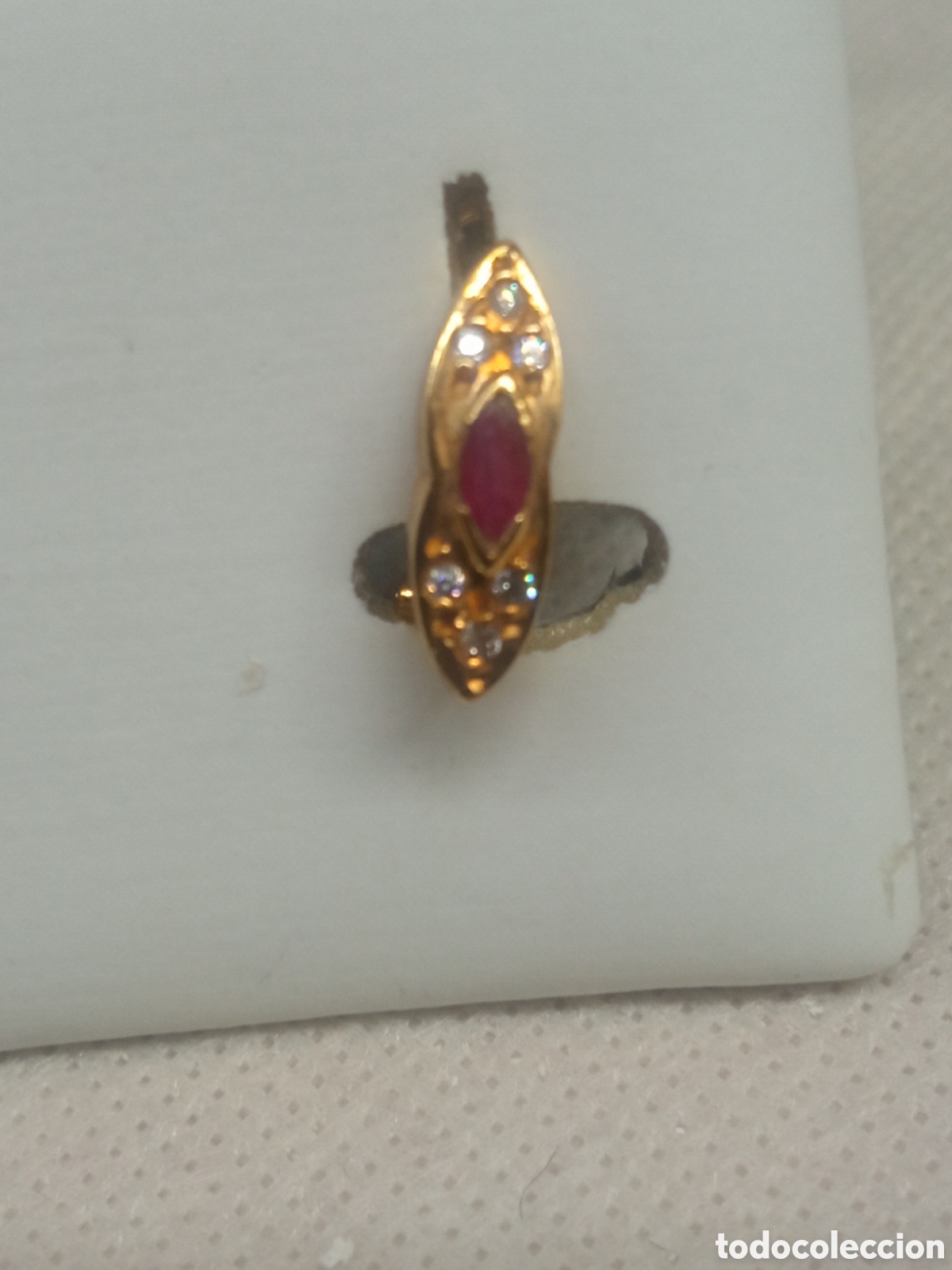 Joyeria: Pendiente de oro y rubi y circonita V - Foto 2