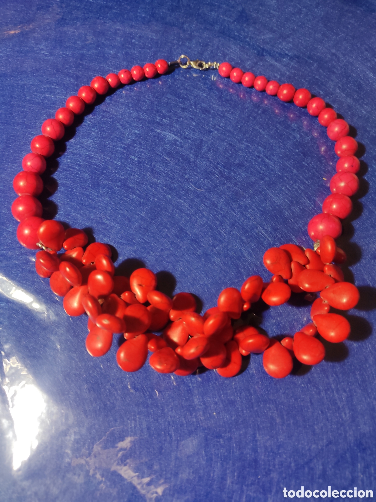 Joyeria: Collar de turquesas rojas. - Foto 2