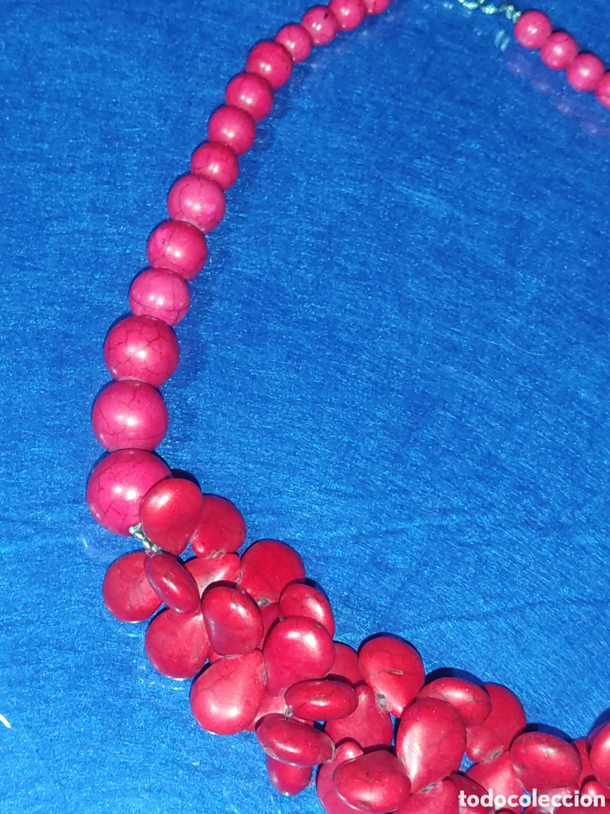 Joyeria: Collar de turquesas rojas. - Foto 3