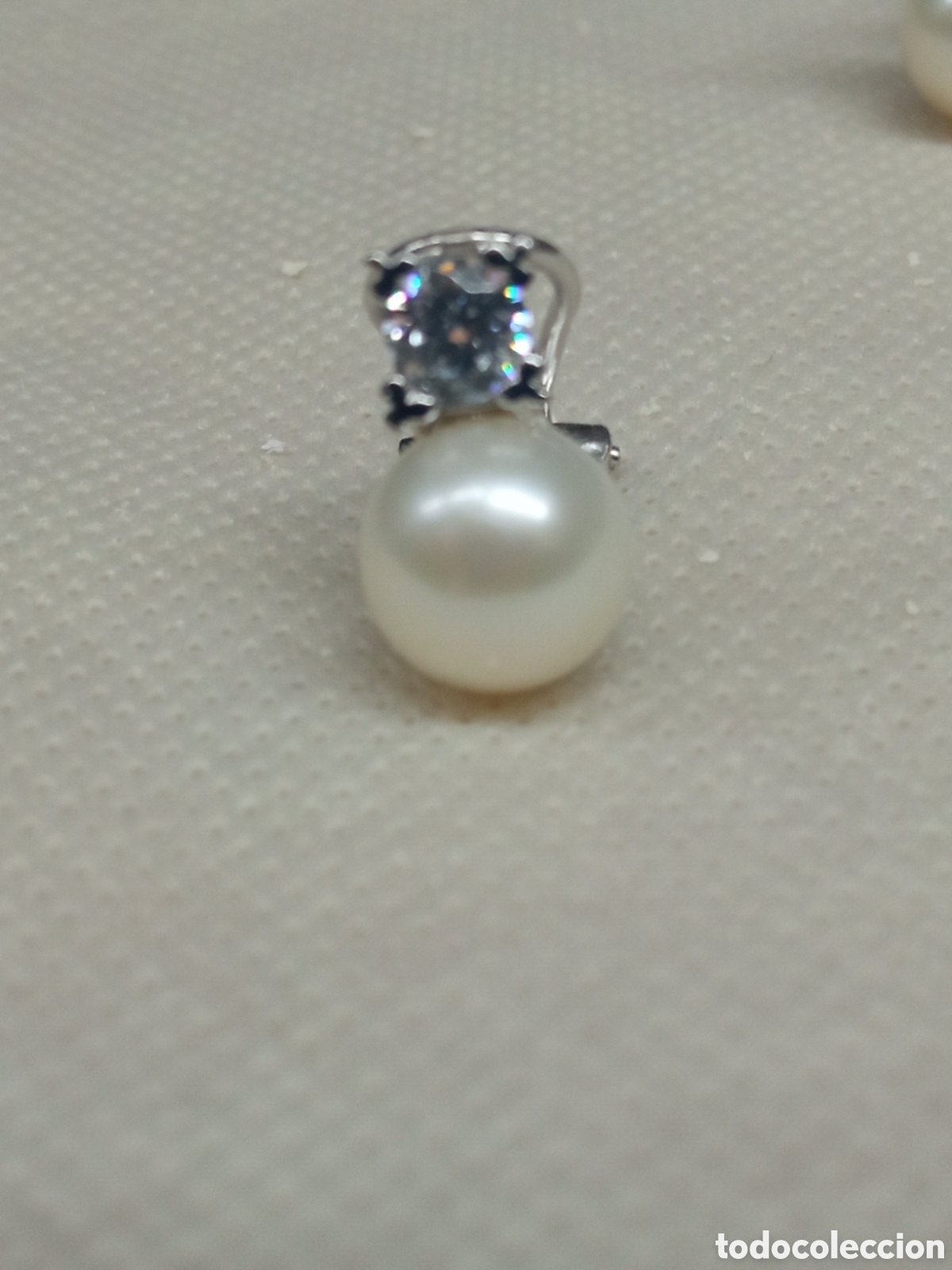 Joyeria: Pendiente oro bco. Perlas V - Foto 2
