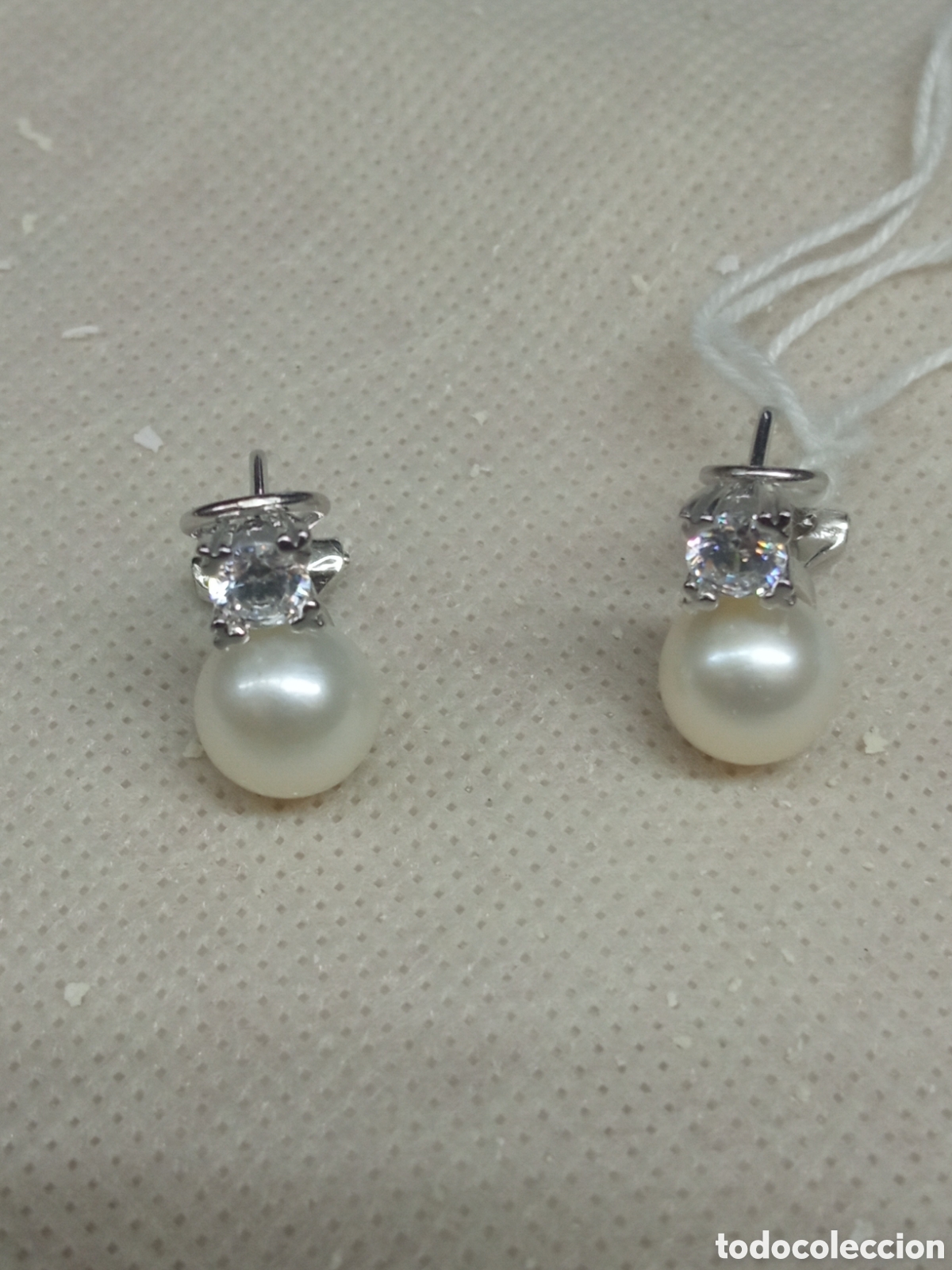 Joyeria: Pendiente oro bco. Perlas V - Foto 3