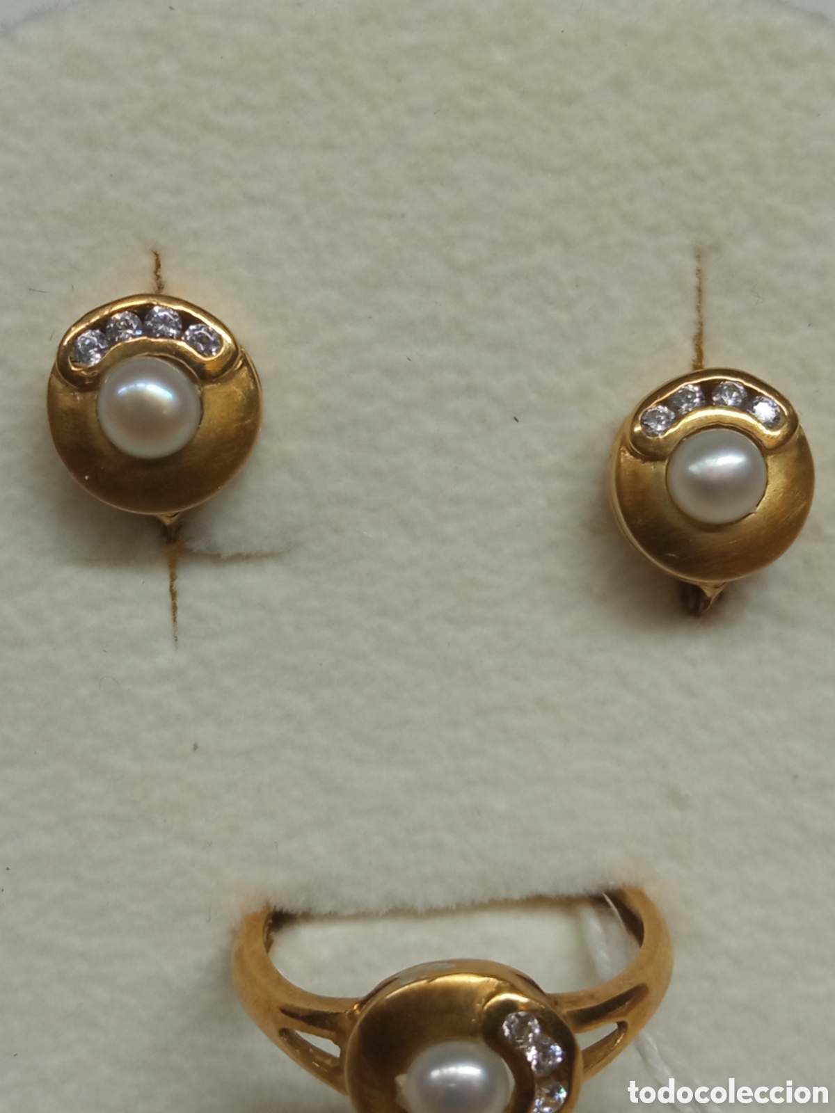 Joyeria: Sortija y pend. Oro perla y brillante V - Foto 3
