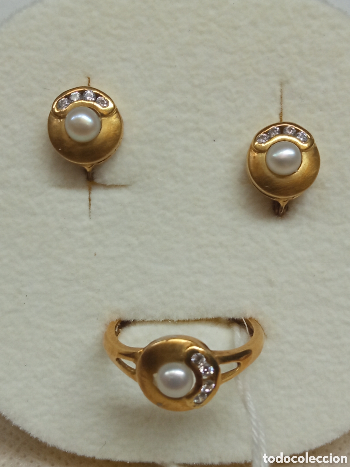Joyeria: Sortija y pend. Oro perla y brillante V - Foto 1