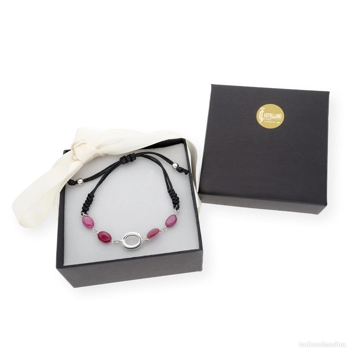 Joyeria: Pulsera Macram&eacute; con Rub&iacute;es en Plata de Ley 925 - Foto 5