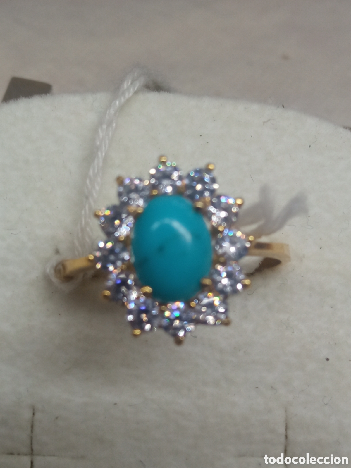 Joyeria: Sortija oro y turquesa - Foto 1