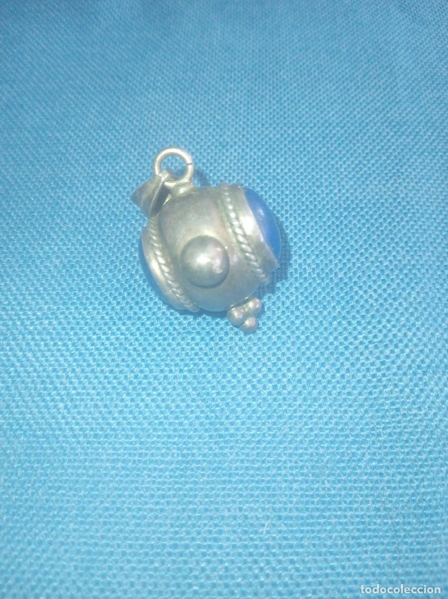 Joyeria: Antiguo colgante plata y lapislazuli - Foto 2