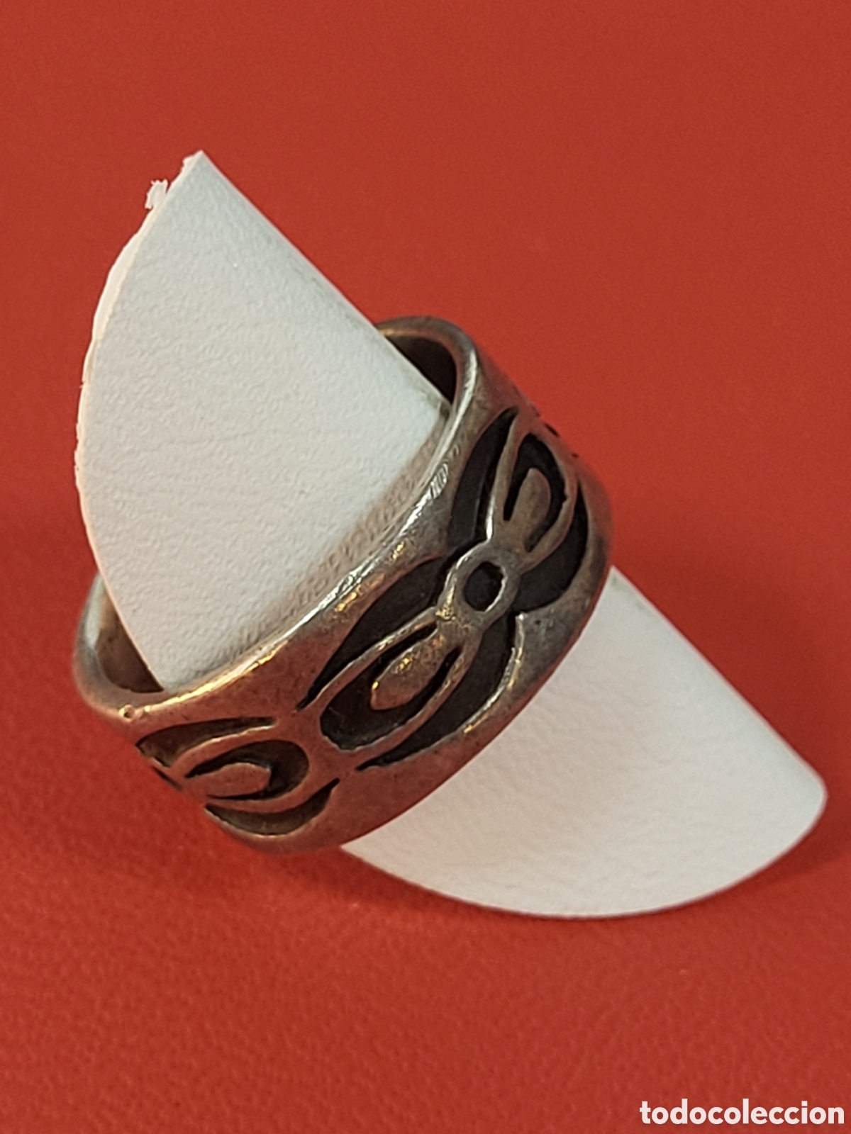 Joyeria: ANTIGUO ANILLO DE PLATA DISE&Ntilde;O TRIVAL - Foto 2