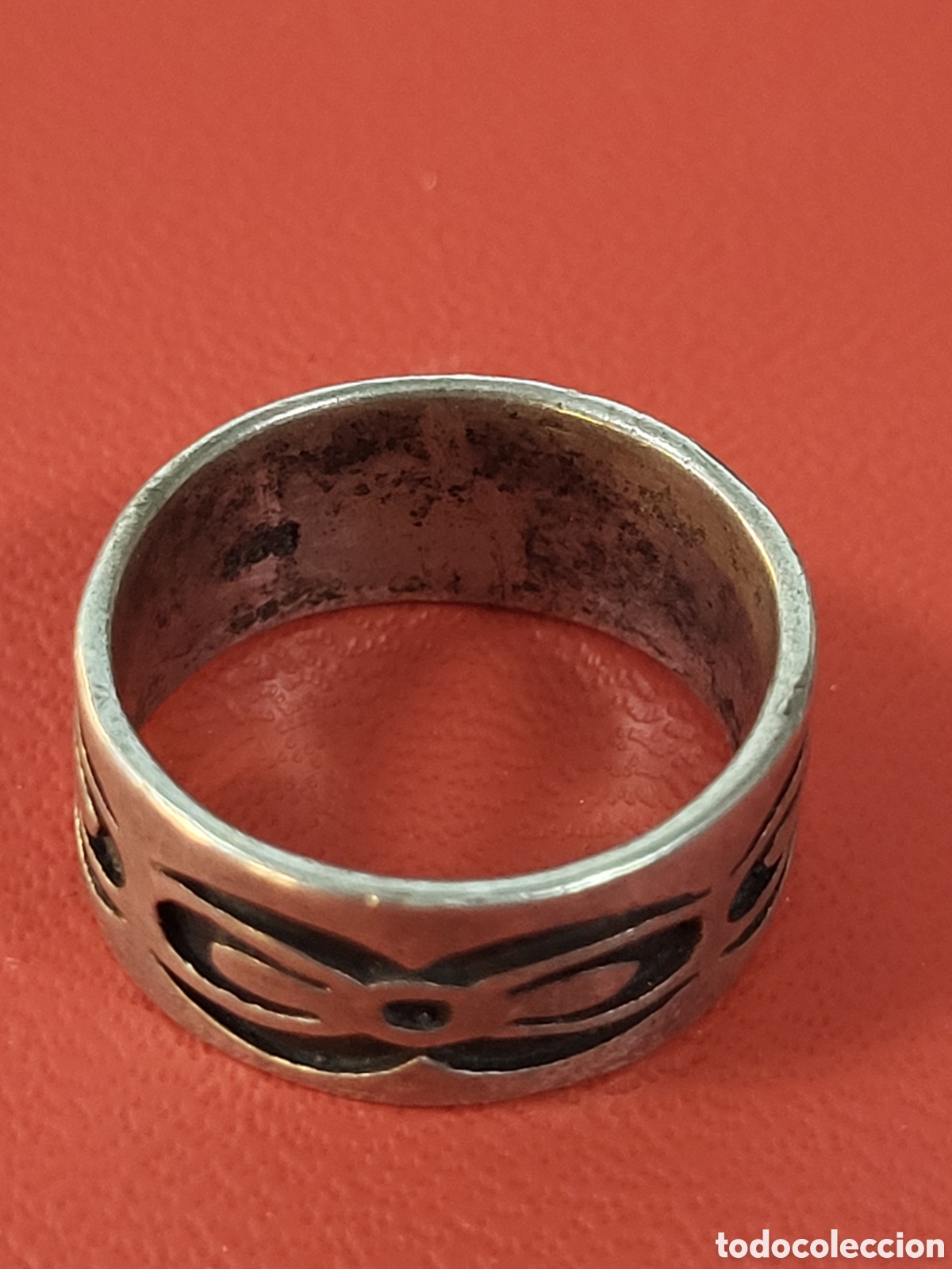Joyeria: ANTIGUO ANILLO DE PLATA DISE&Ntilde;O TRIVAL - Foto 4