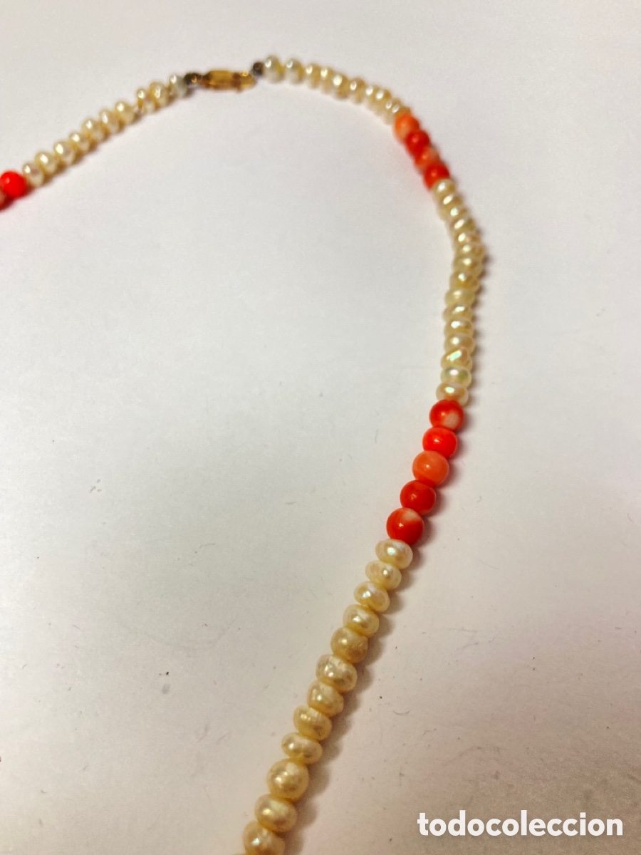 Joyeria: Collar perla y Coral . 40cm - Foto 2