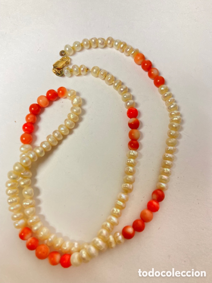 Joyeria: Collar perla y Coral . 40cm - Foto 3
