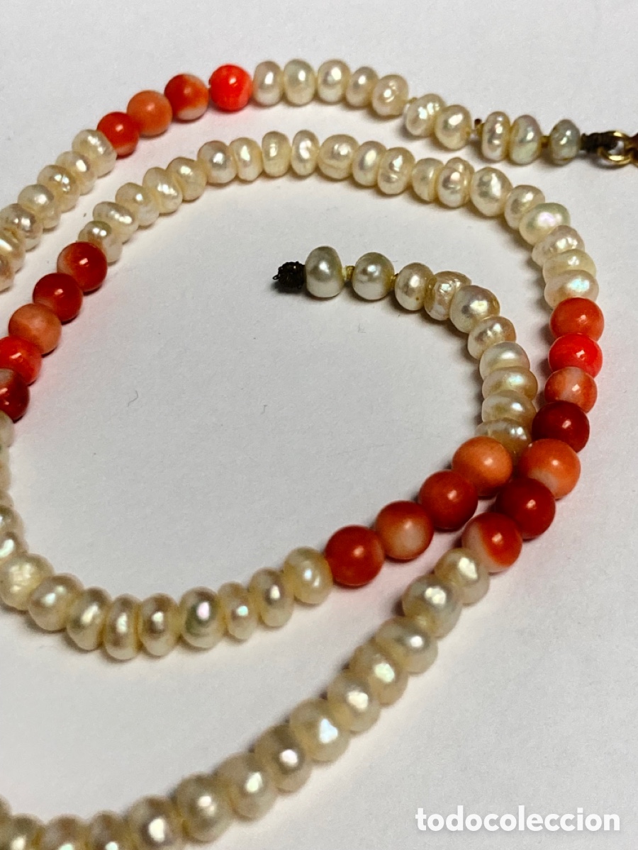 Joyeria: Collar perla y Coral . 40cm - Foto 5