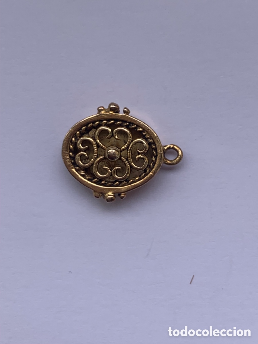 Joyeria: Broche de collar de plata ba&ntilde;ada en oro. - Foto 5