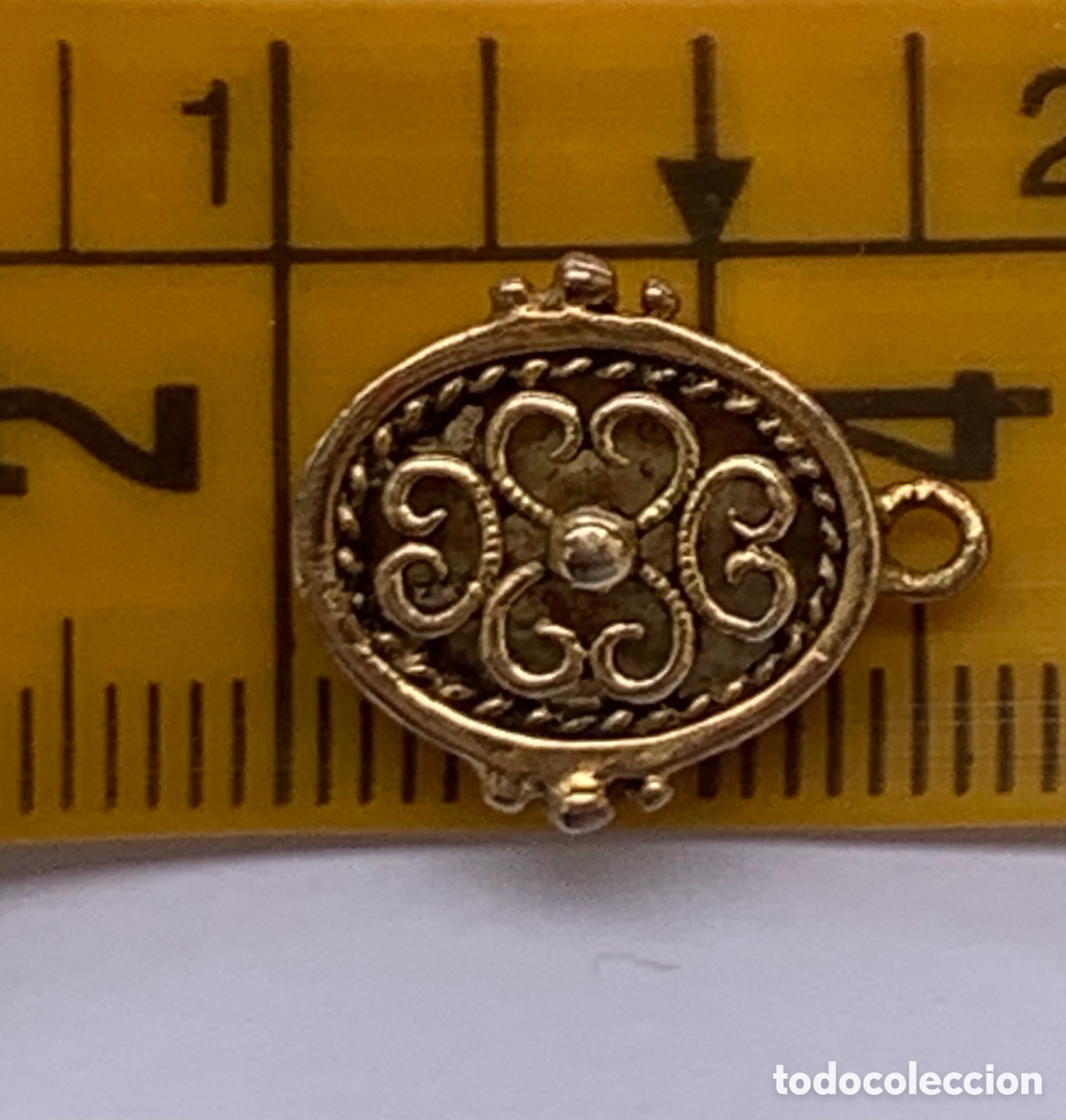 Joyeria: Broche de collar de plata ba&ntilde;ada en oro. - Foto 6