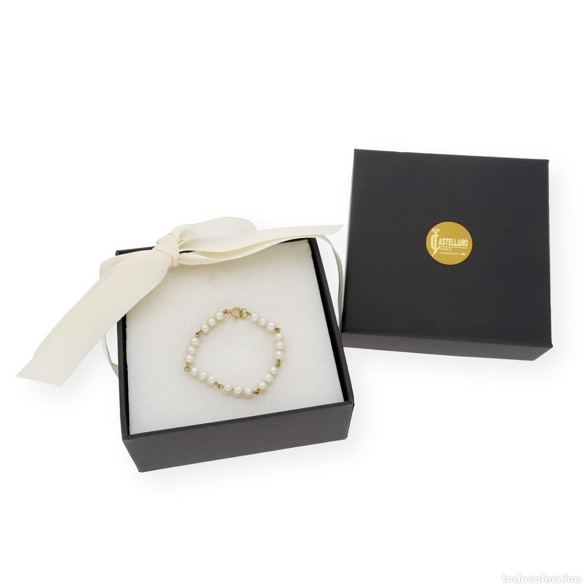 Joyeria: Pulsera de Beb&eacute; tres Perlas y Oro 18k - Foto 6