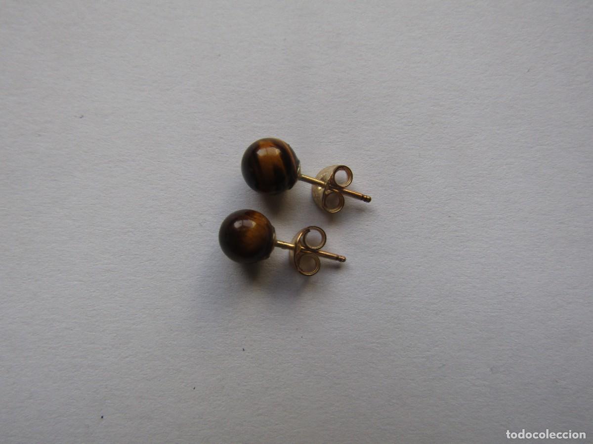 Gioielleria: Pendientes Bola 6 m/m Piedra de Ojo de Tigre