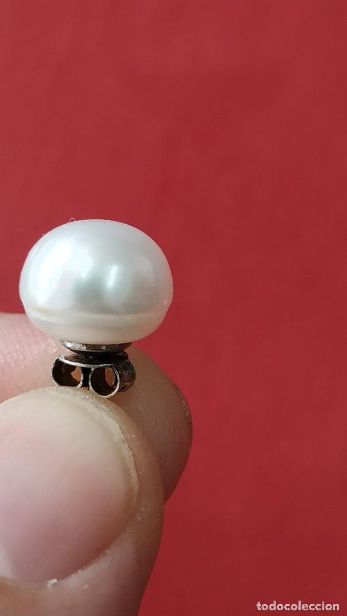 Joyeria: Pendientes perlas plata chapada en oro - Foto 2