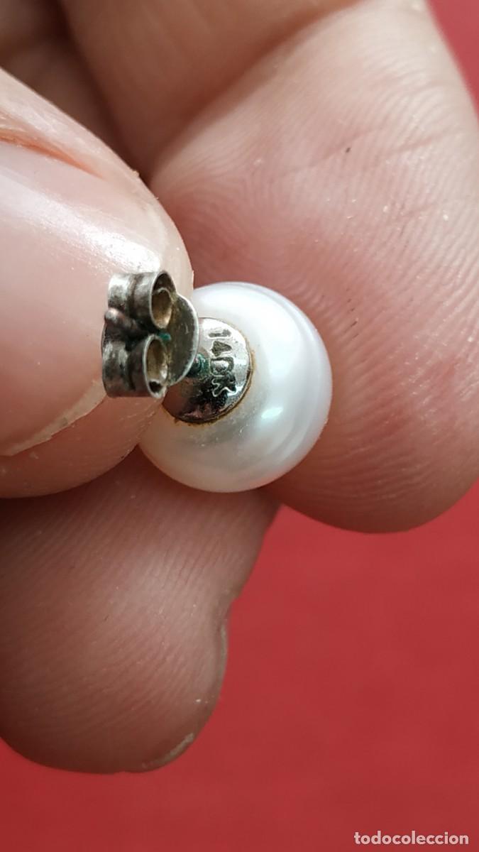 Joyeria: Pendientes perlas plata chapada en oro - Foto 3
