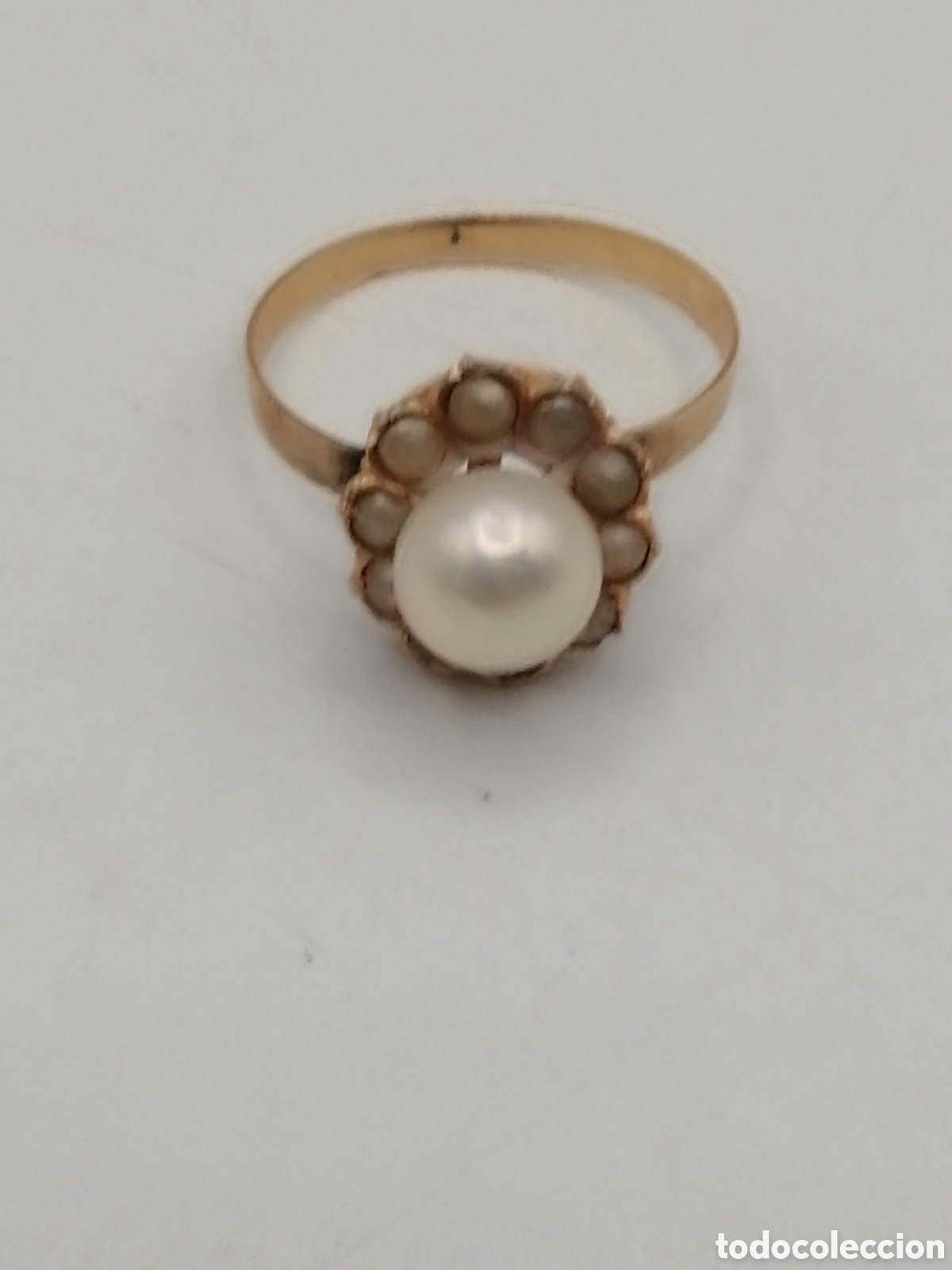 Joyeria: Antiguo anillo oro 18 quilates y perlas - Foto 2