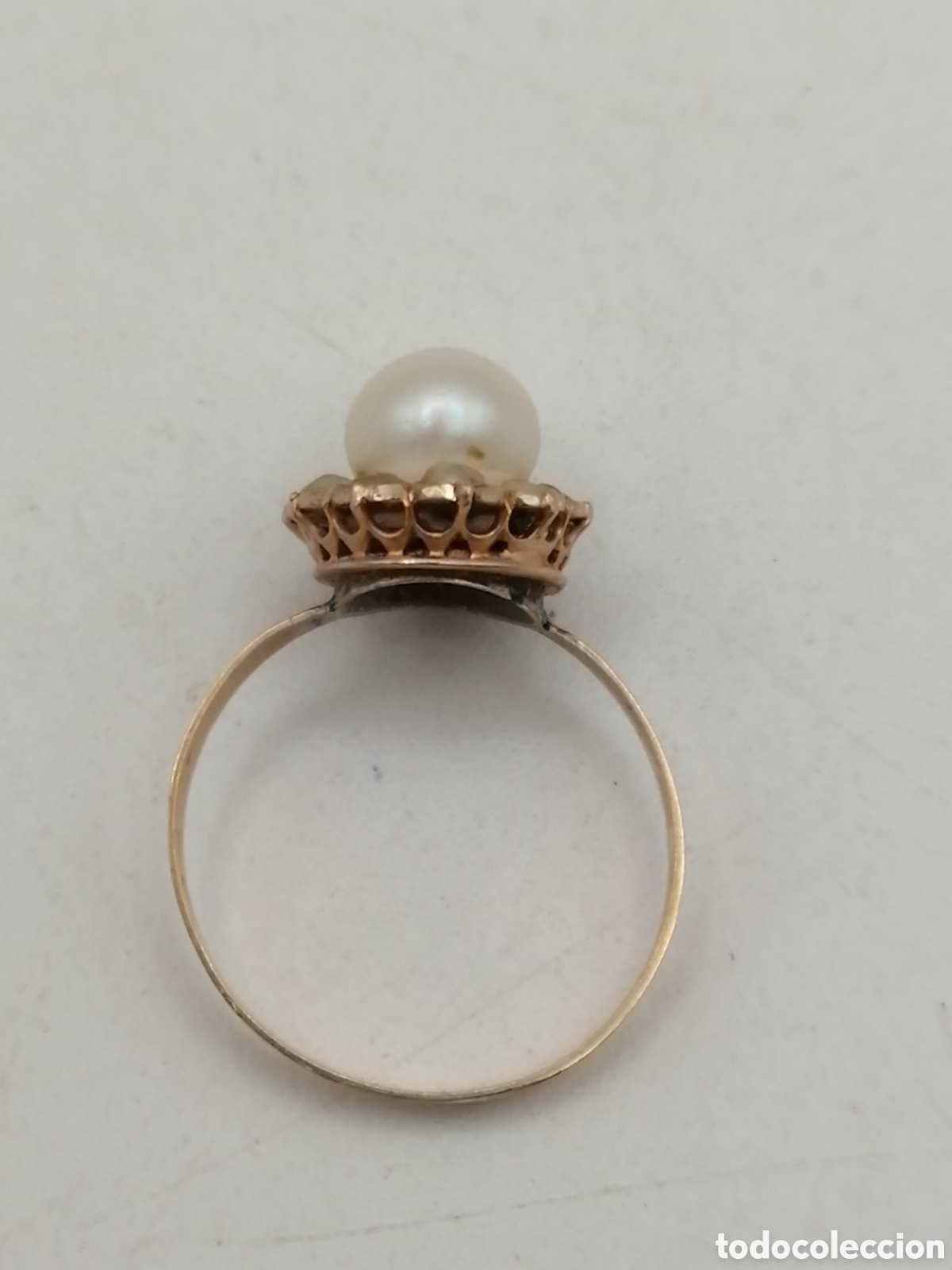 Joyeria: Antiguo anillo oro 18 quilates y perlas - Foto 4