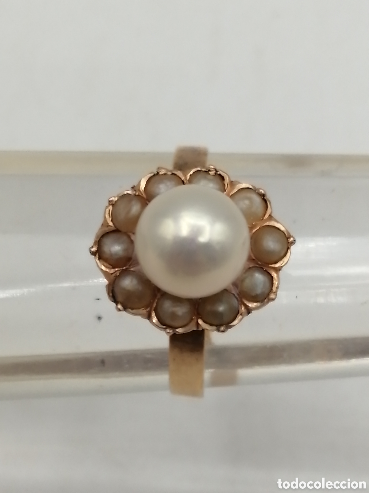 Joyeria: Antiguo anillo oro 18 quilates y perlas - Foto 5