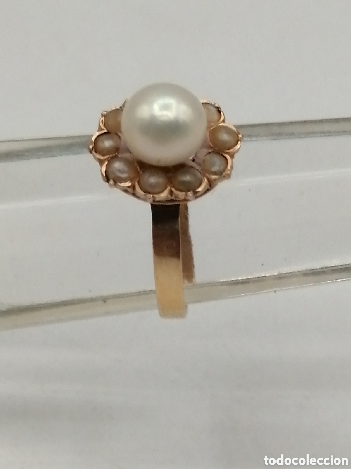Joyeria: Antiguo anillo oro 18 quilates y perlas - Foto 6