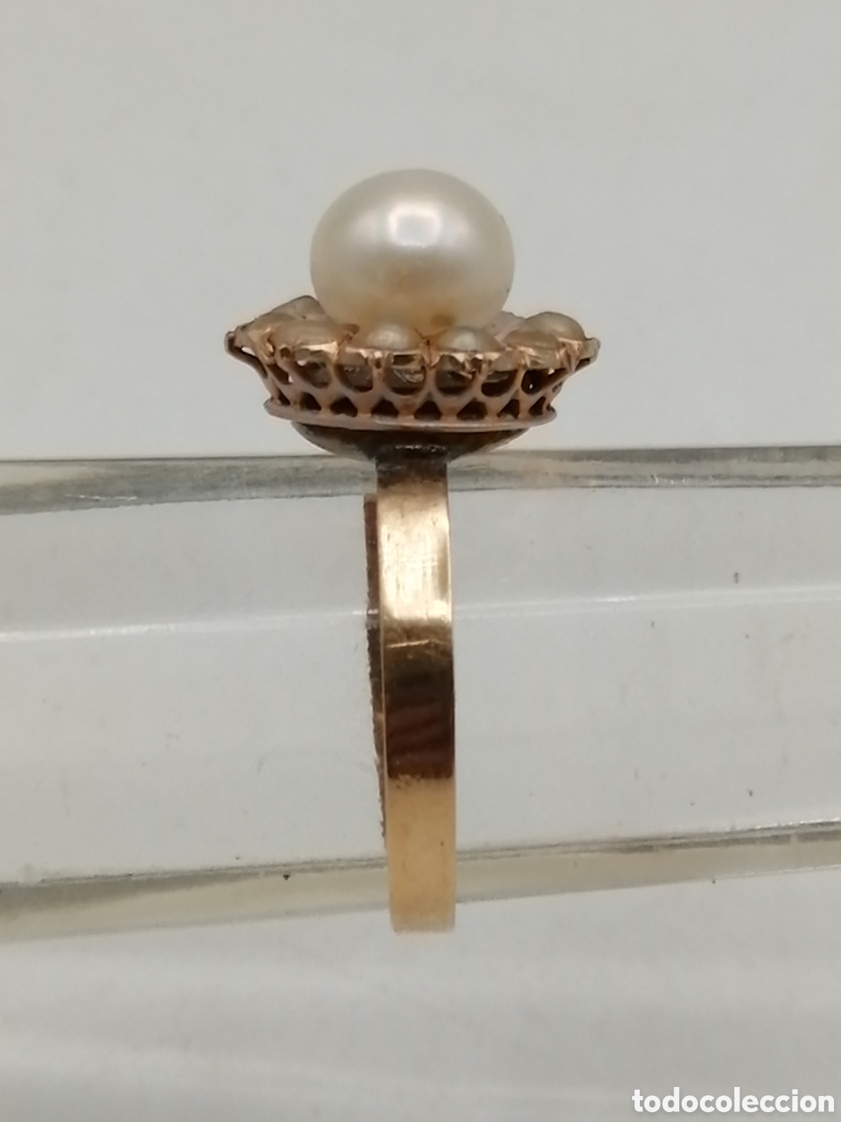 Joyeria: Antiguo anillo oro 18 quilates y perlas - Foto 7