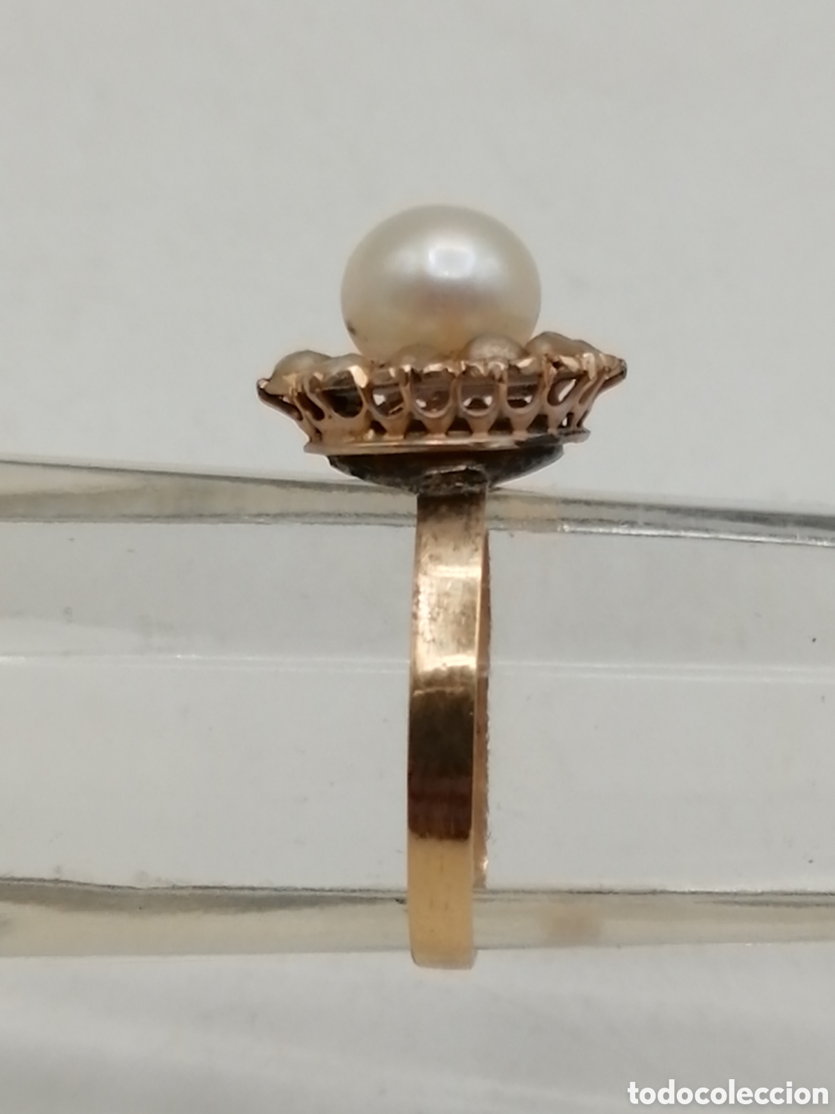 Joyeria: Antiguo anillo oro 18 quilates y perlas - Foto 8