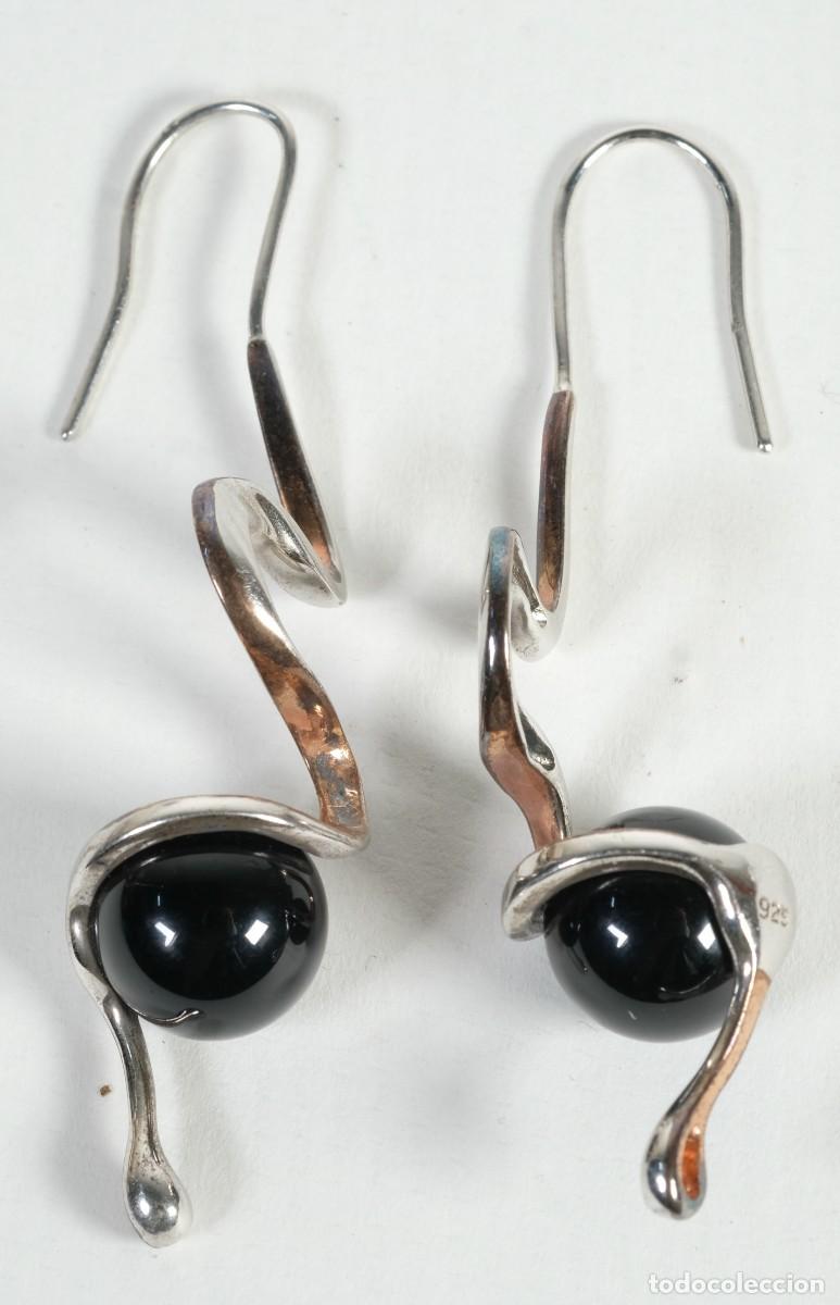 Joyeria: Pendientes en plata 925 con piedra &oacute;nix - Foto 1