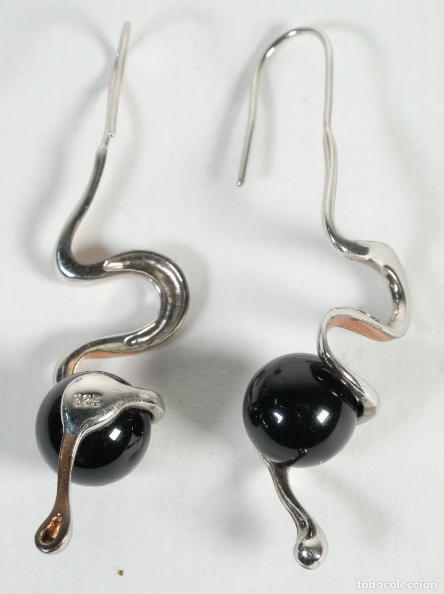 Joyeria: Pendientes en plata 925 con piedra &oacute;nix - Foto 2