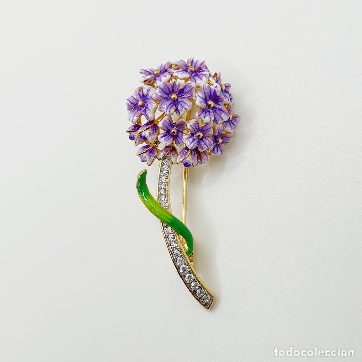 precioso broche de lujo, ramo de violetas en pl - Compra venta en  todocoleccion