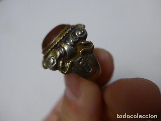 Joyeria: Antiguo anillo de plata de 1900s con piedra, original - Foto 3