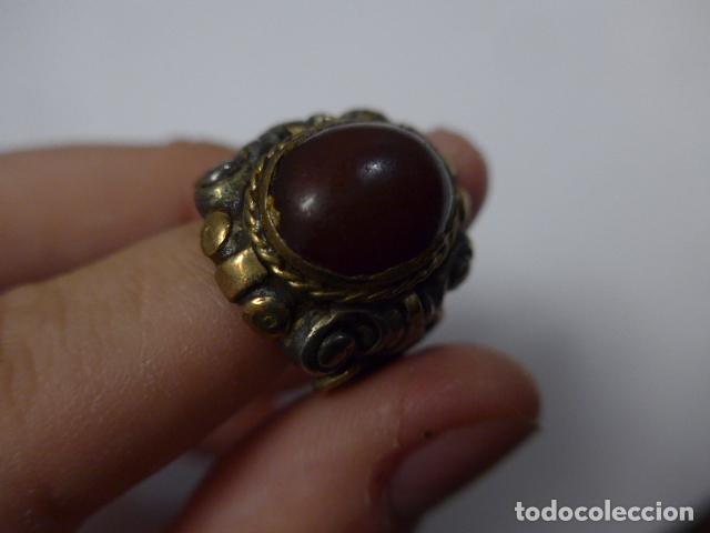 Joyeria: Antiguo anillo de plata de 1900s con piedra, original - Foto 4