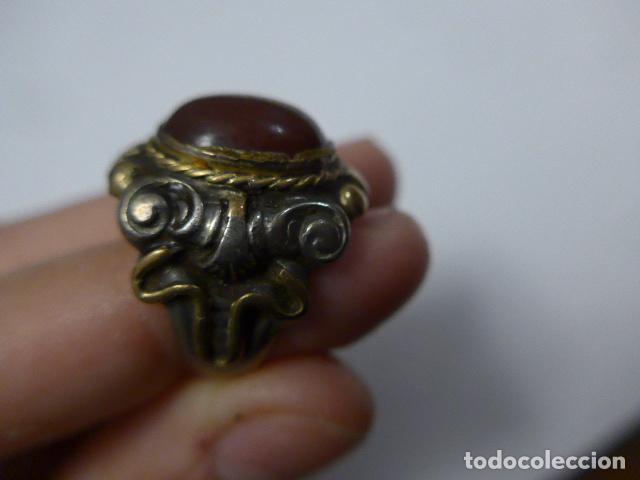 Joyeria: Antiguo anillo de plata de 1900s con piedra, original - Foto 5