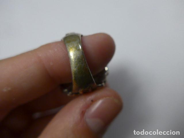 Joyeria: Antiguo anillo de plata de 1900s con piedra, original - Foto 6