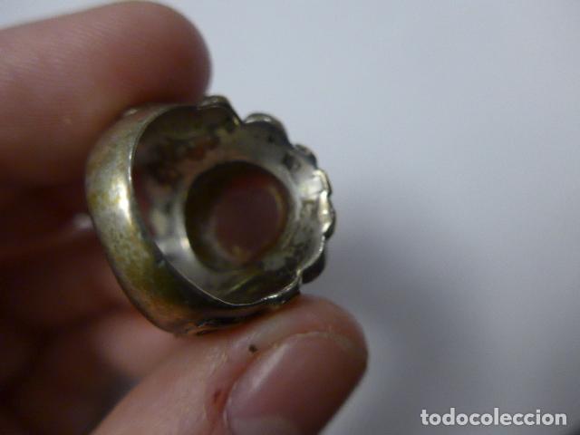 Joyeria: Antiguo anillo de plata de 1900s con piedra, original - Foto 7