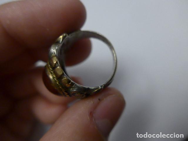 Joyeria: Antiguo anillo de plata de 1900s con piedra, original - Foto 8