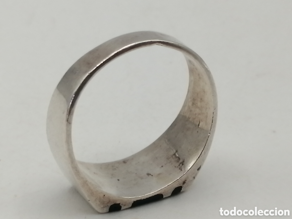 Joyeria: Antiguo anillo plata de ley y onix - Foto 4