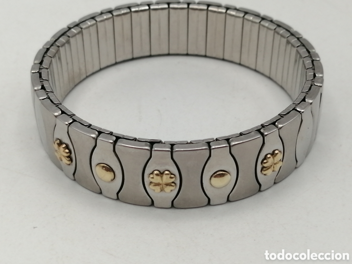 Joyeria: Pulsera brazalete extensible acero y oro - Foto 2