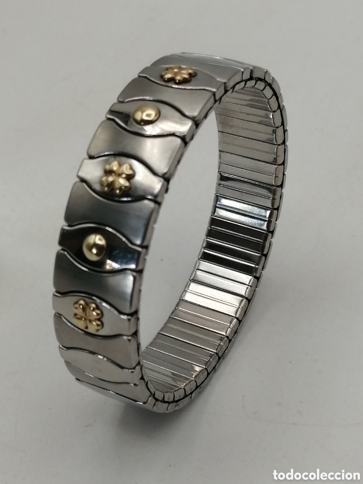 Joyeria: Pulsera brazalete extensible acero y oro - Foto 3