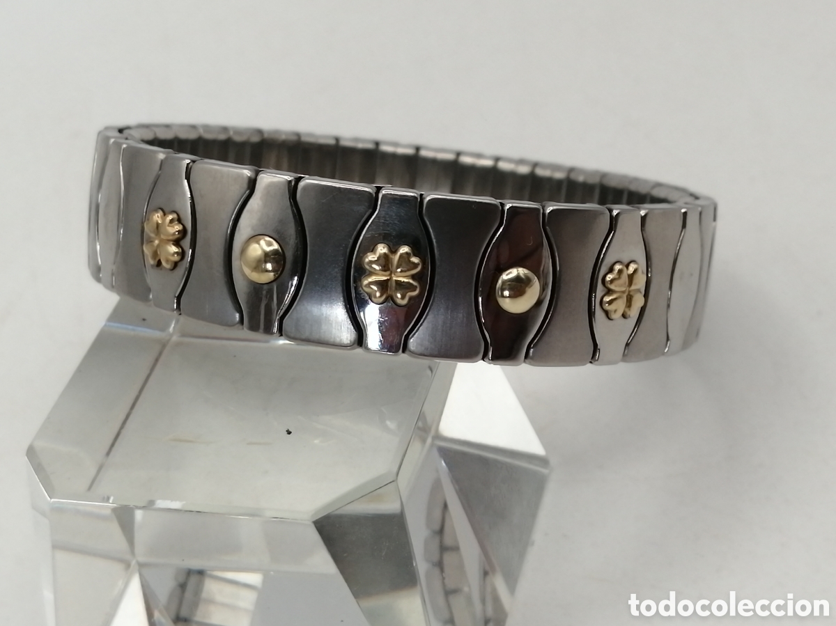 Joyeria: Pulsera brazalete extensible acero y oro - Foto 4