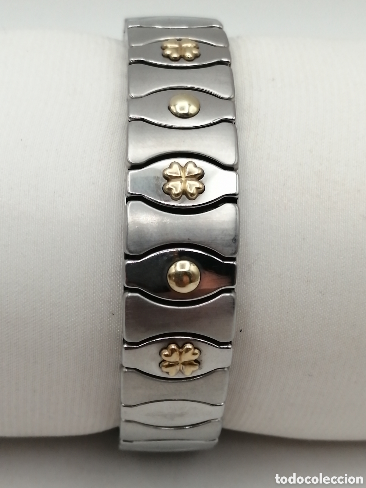 Joyeria: Pulsera brazalete extensible acero y oro - Foto 5