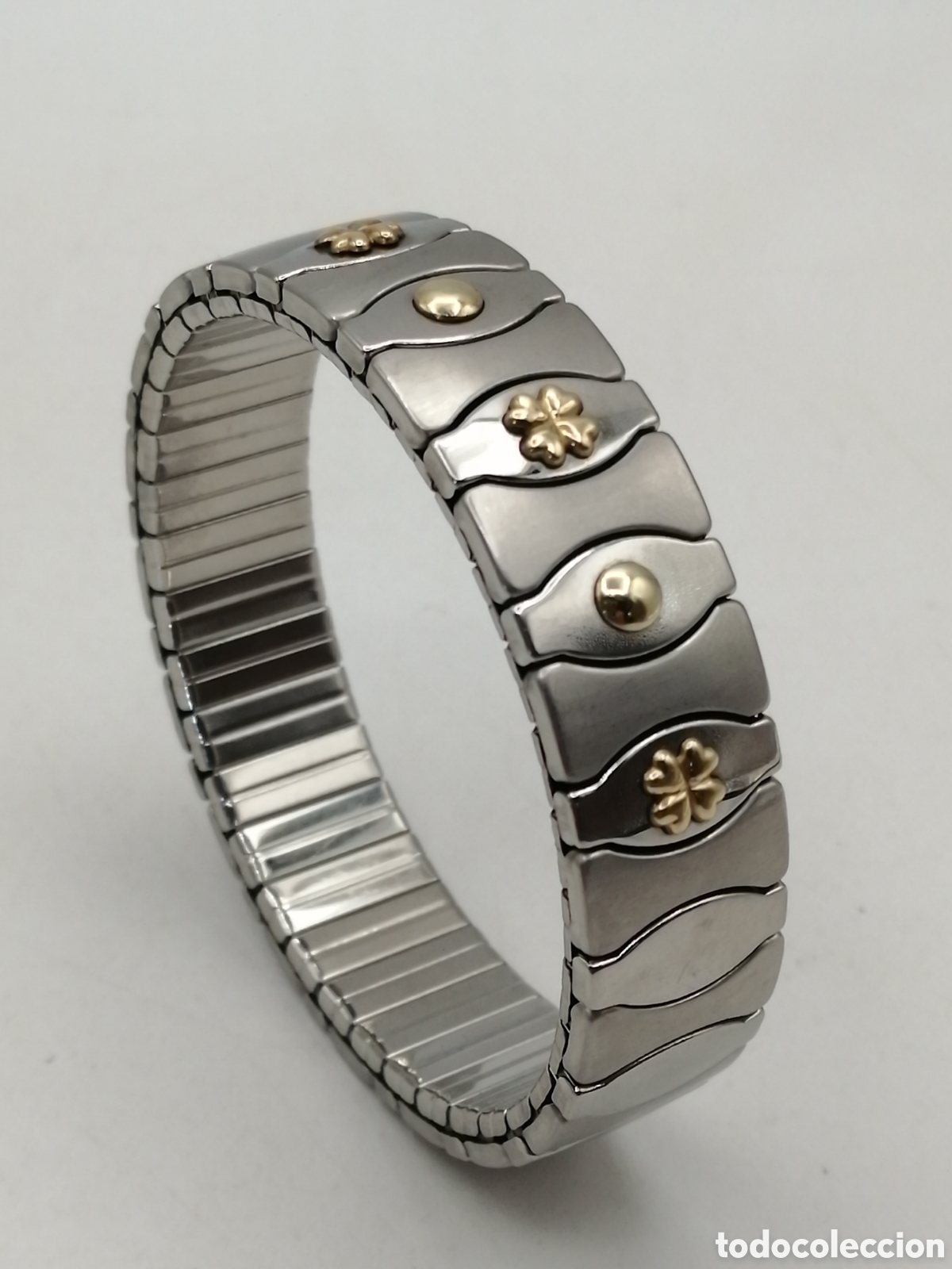 Joyeria: Pulsera brazalete extensible acero y oro - Foto 1